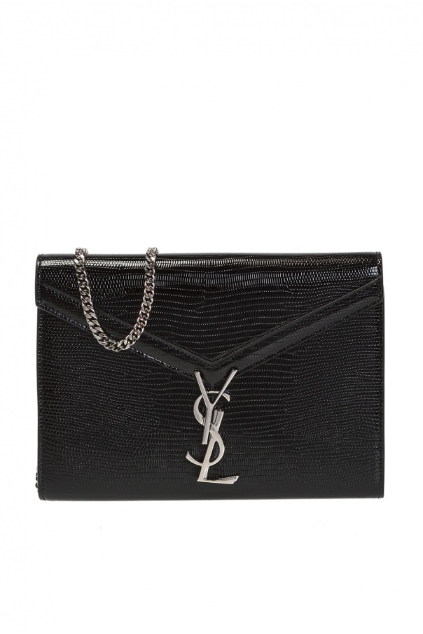 Saint Laurent Black Cassandre Wallet on Chain Crossbody Bag