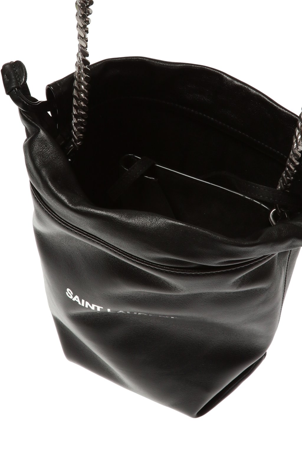 Saint Laurent Teddy Bucket Bag Black Leather