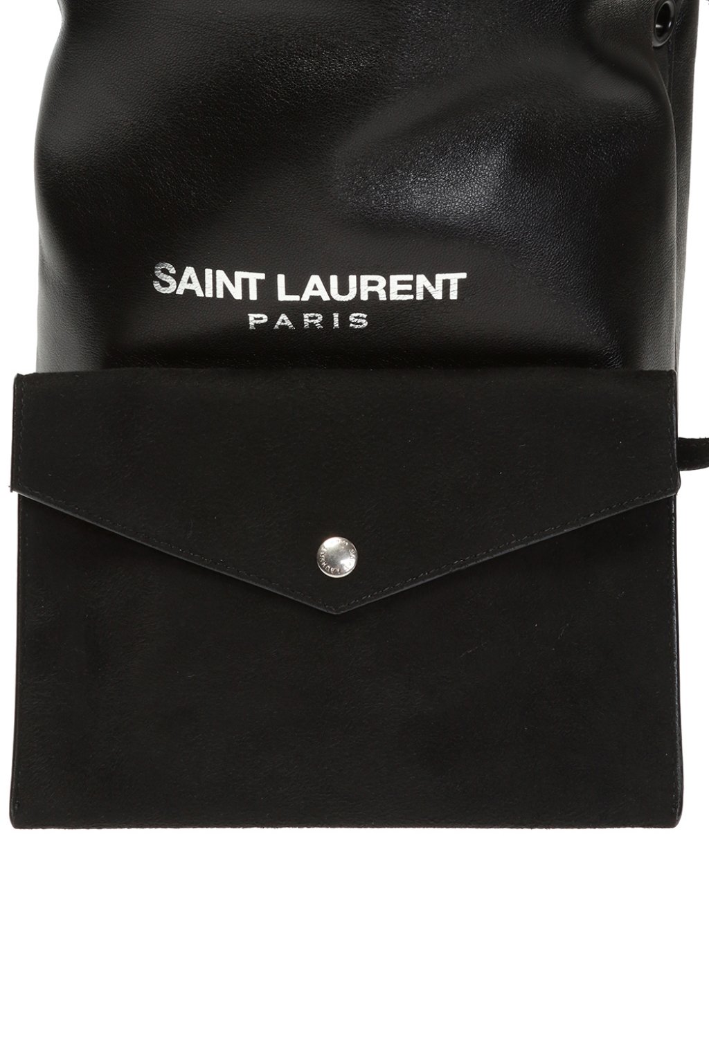 Saint Laurent Teddy Bucket Bag Black Leather