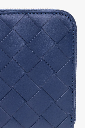bottega Black Veneta Intrecciato leather wallet