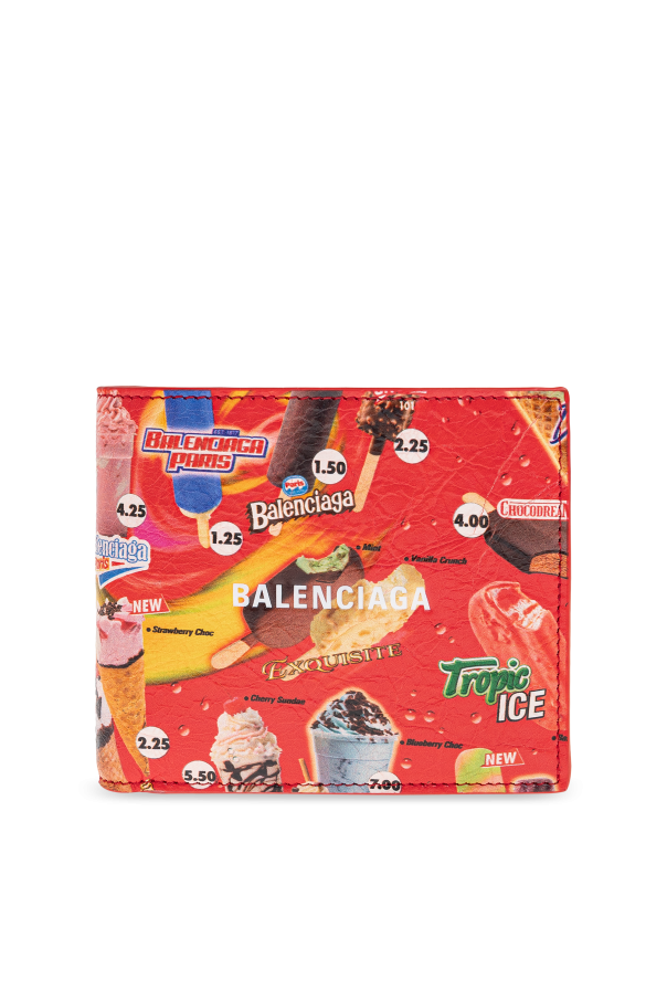 Leather wallet with colorful print od Balenciaga