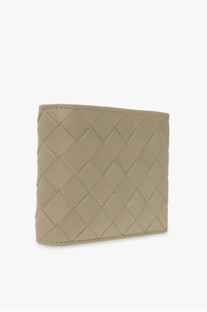 Bottega flared-leg Veneta Leather wallet with ‘Intrecciato’ weave
