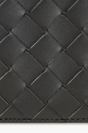 bottega Python-Embossed Veneta Leather wallet with ‘Intrecciato’ weave