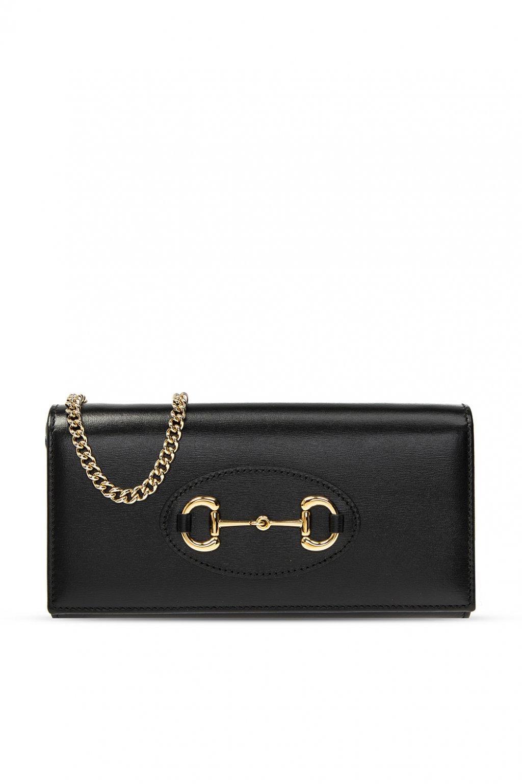 Gucci Long Wallet with Horsebit, Black, Leather