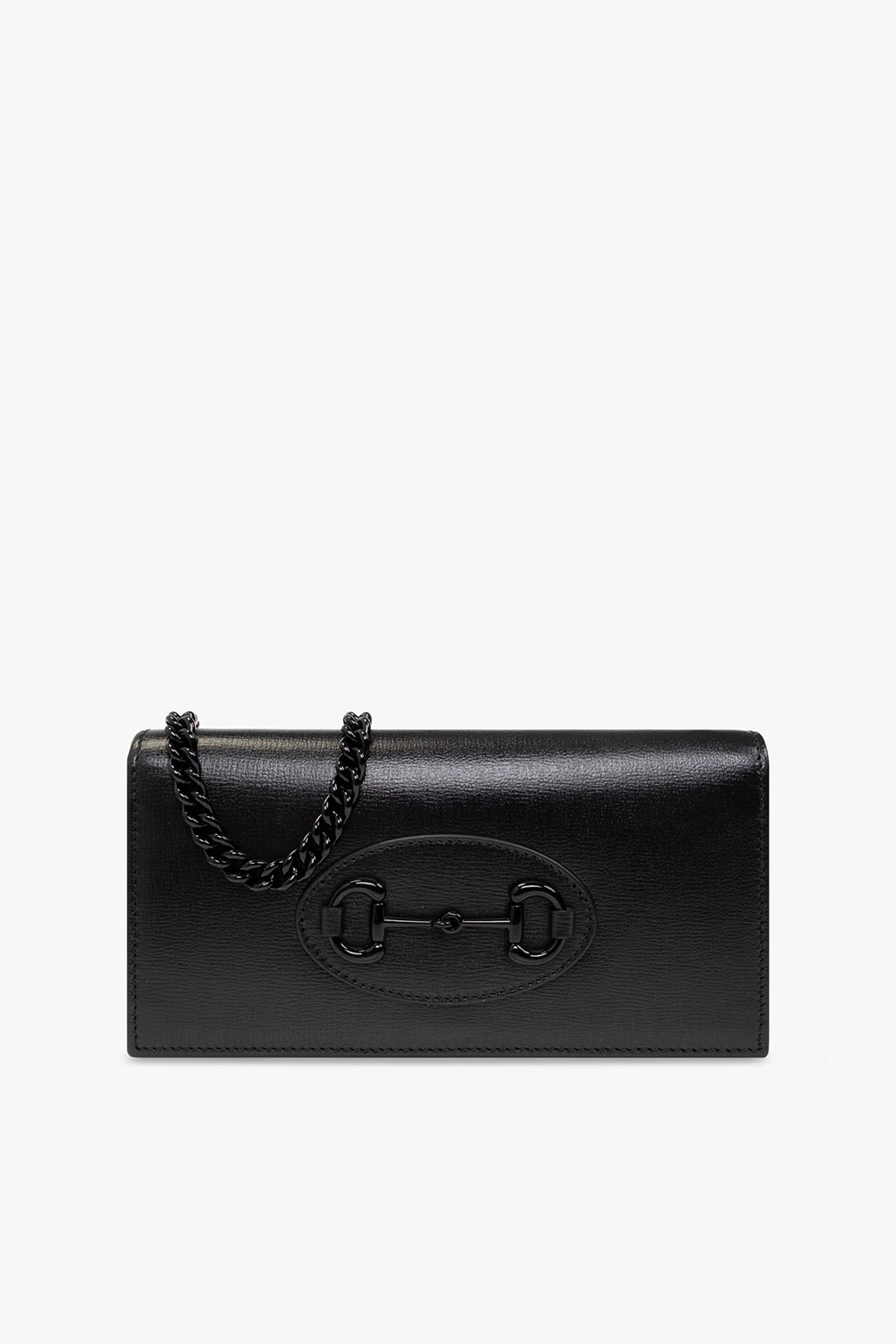 Gucci Long Wallet with Horsebit, Black, Leather