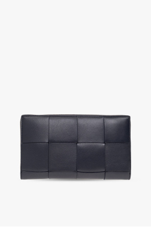 bottega ribbed Veneta Leather wallet with ‘Intreccio’ weave