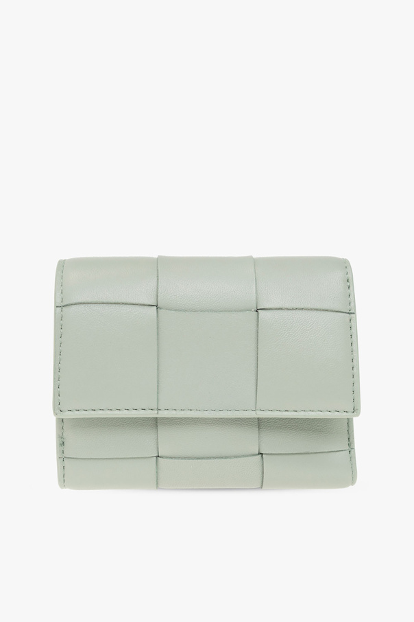 bottega platformie Veneta Leather wallet with ‘Intreccio’ weave