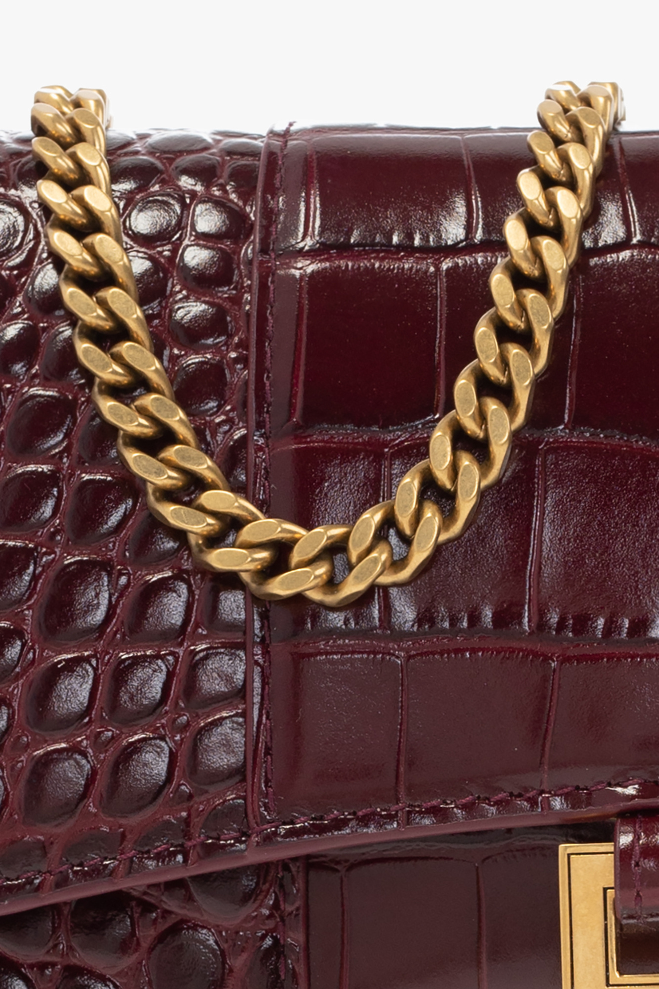 Balenciaga Embossed Hourglass Wallet on Chain