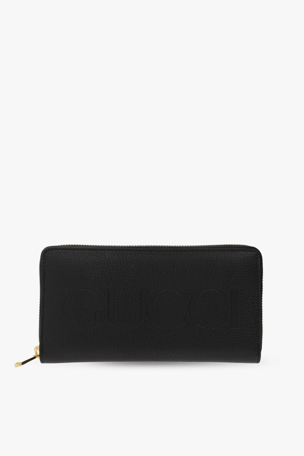 gucci Zielony Leather wallet with logo