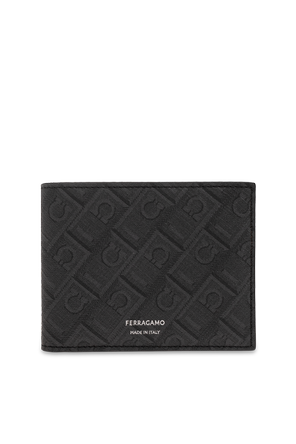 Leather wallet with monogram