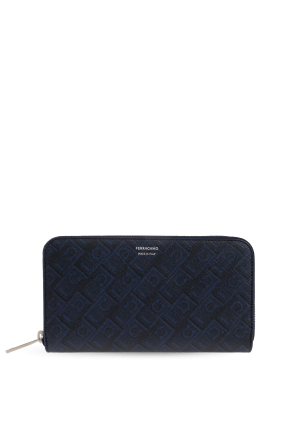 Leather wallet with monogram