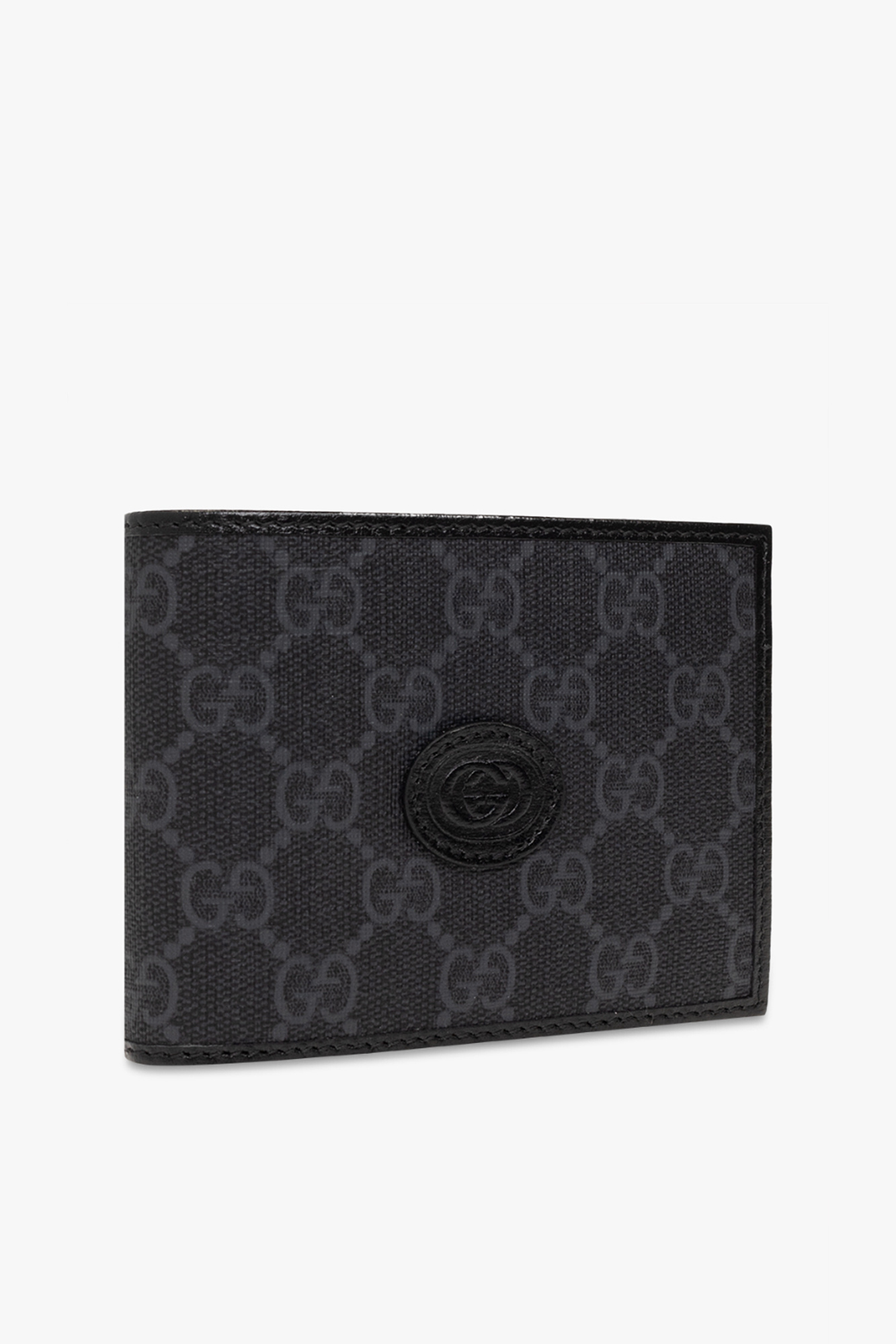 GG Logo Patch Supreme Card Holder in Black Gucci