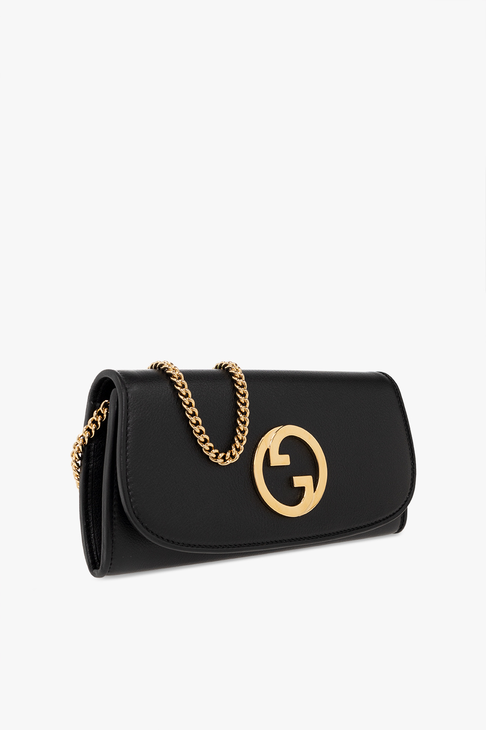 Gucci Blondie continental chain wallet in black leather