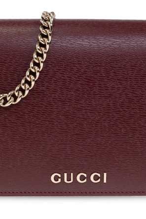 Gucci Cartera de cuero con cadena