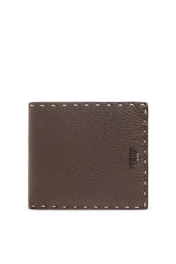 Leather wallet with a logo-shaped appliqué od Fendi