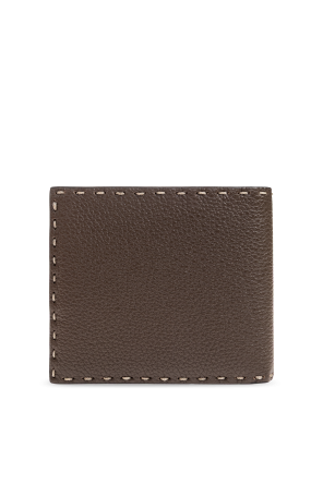 Fendi Cartera de piel con apliqué en forma de logo