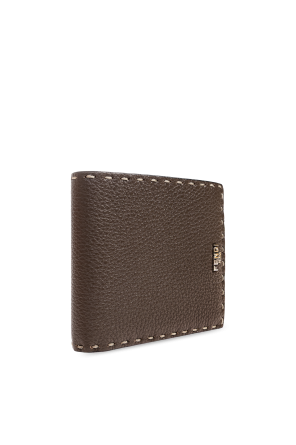 Fendi Cartera de piel con apliqué en forma de logo