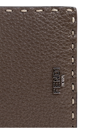Fendi Cartera de piel con apliqué en forma de logo