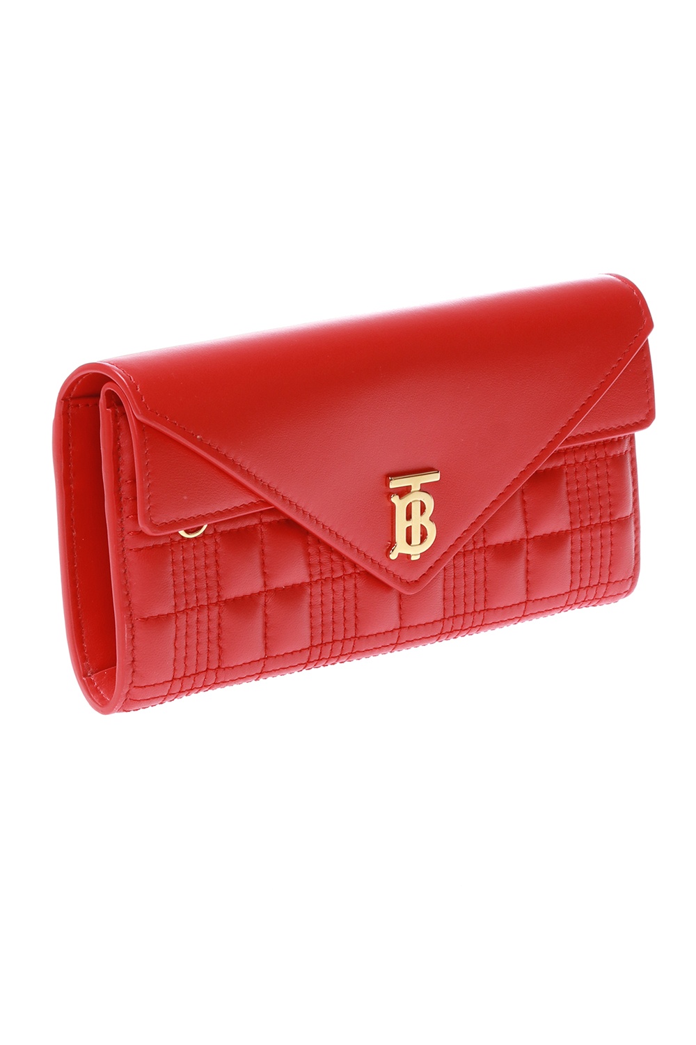 Ladies Red Leather Burberry Wallet