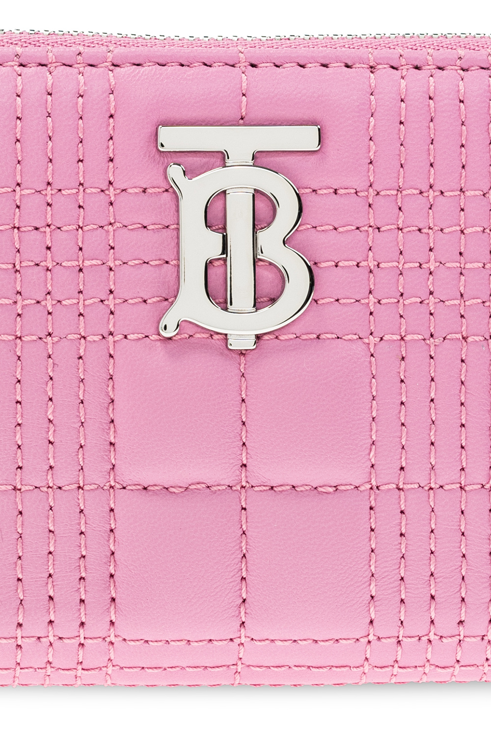 Burberry Quilted Leather Lola Zip-Up Wallet Primrose Pink in Leather with  Silver-tone - US