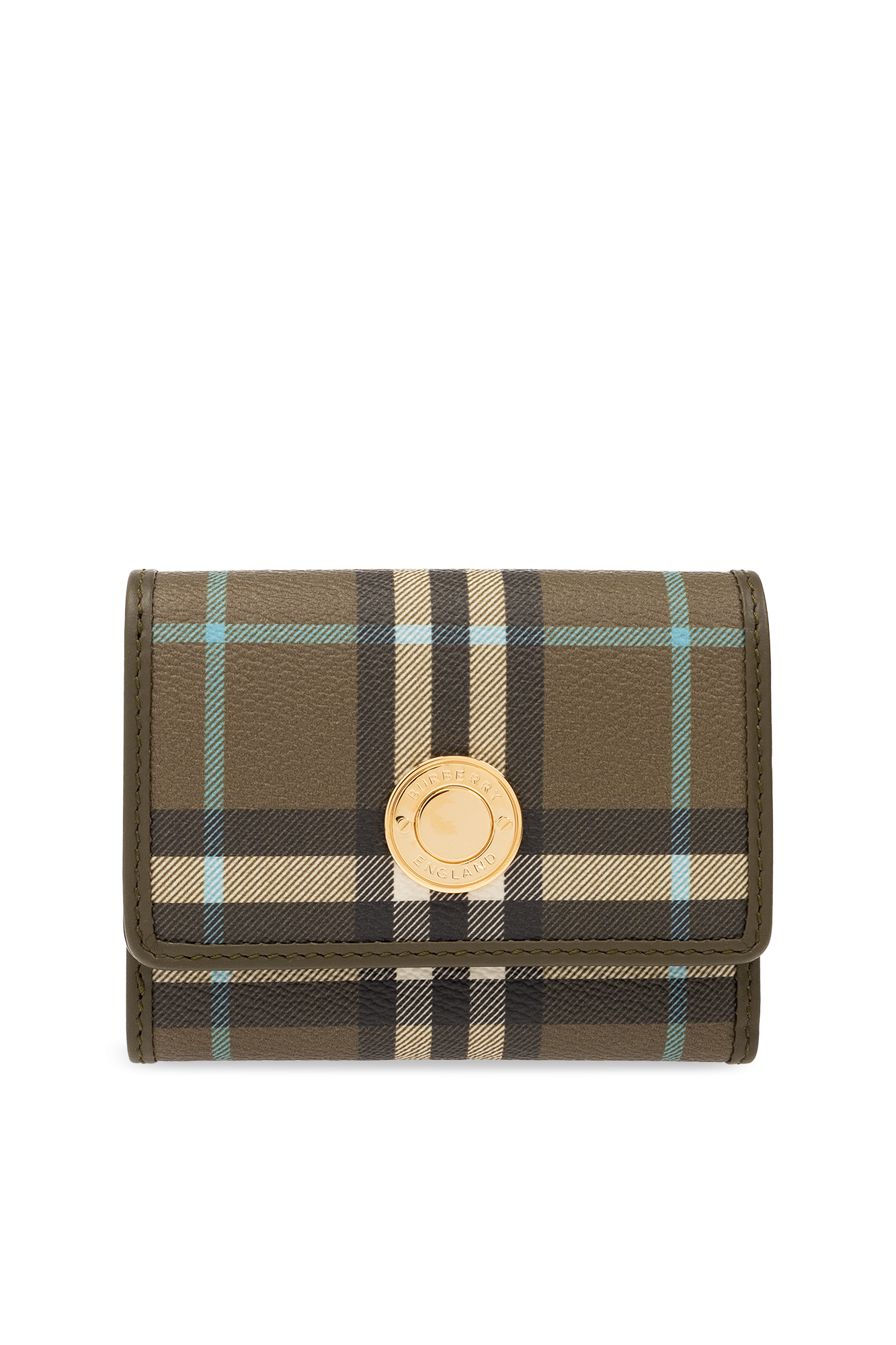 Check Continental Wallet in Olive Green - Women | Burberry® Official