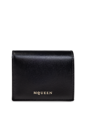 Leather wallet with printed logo