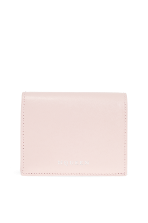 Cartera de cuero con logo estampado