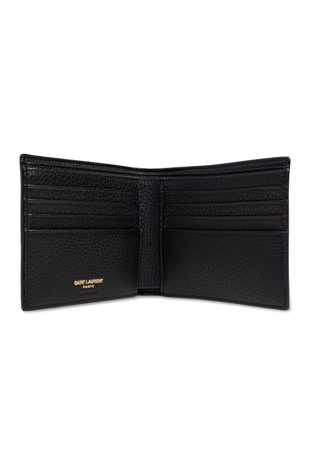 Saint Laurent Cartera de cuero plegable