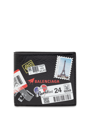 Cartera de cuero con logotipo