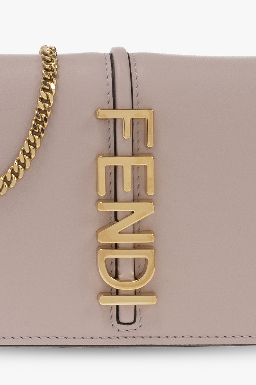Fendi Wallet On Chain With Pouches Brown Leather Mini Bag worn by