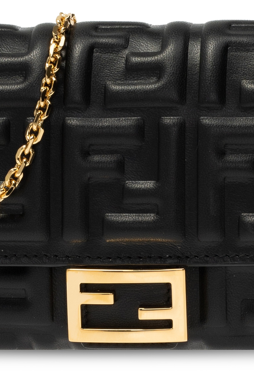 Fendi Dotcom Quilted Leather Chain Wallet in Black — UFO No More