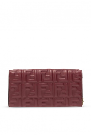 Fendi Burgundy Leather Wallet On Chain Fendi