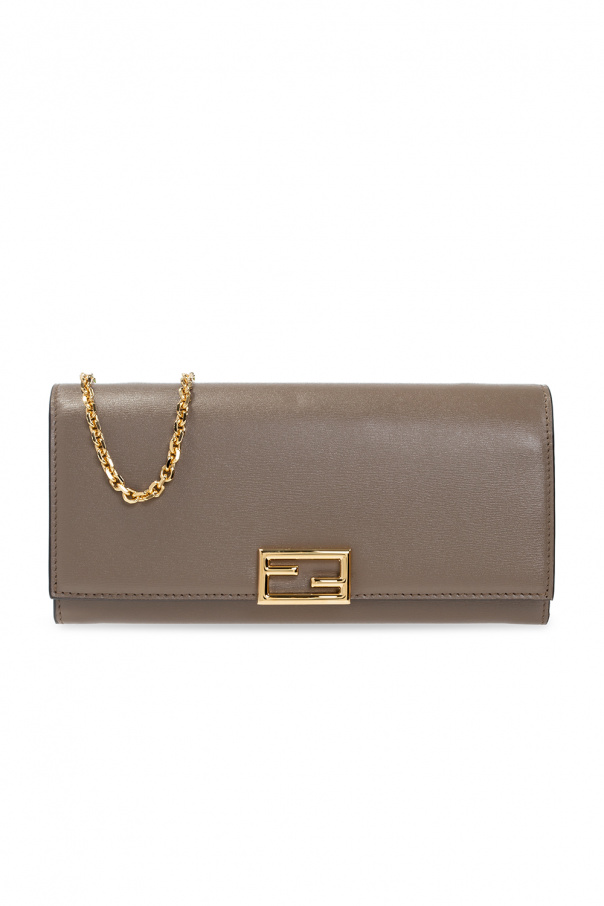 Fendi Fendi Baguette handbag in canvas and brown leather