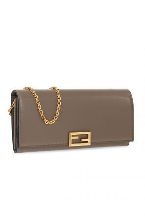 Fendi Fendi Baguette handbag in canvas and brown leather