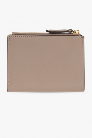 Fendi fendi spy handbag in beige raphia and brown leather