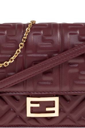 Fendi Cartera de cuero con cadena