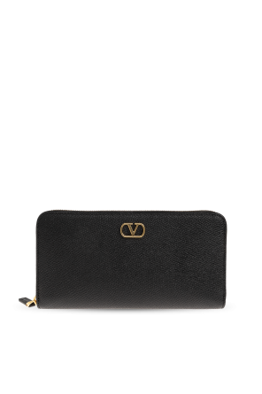 Leather wallet with logo