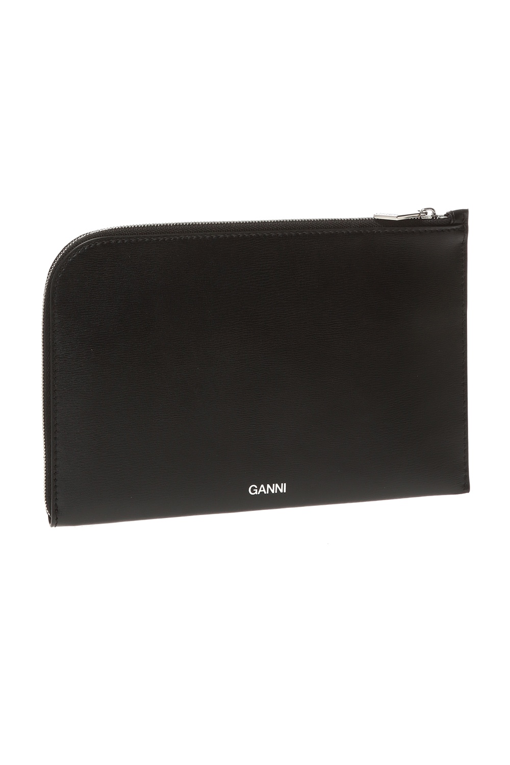 Ganni Leather clutch with logo