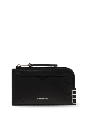 Leather card holder with logo