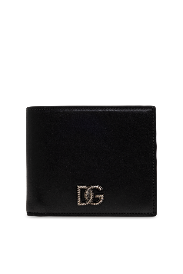 Leather wallet with a logo-shaped appliqué od Dolce & Gabbana