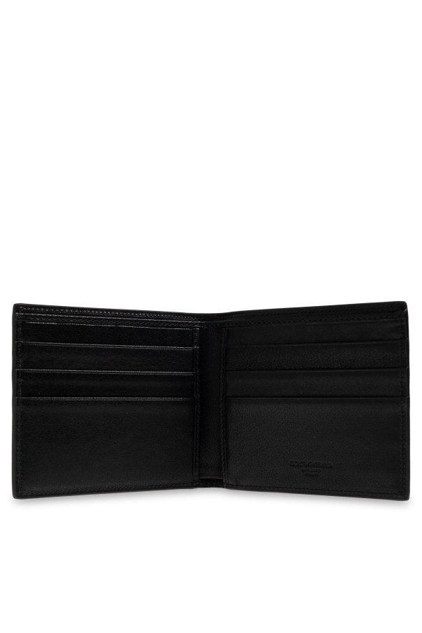 Dolce & Gabbana Cartera de cuero con aplicación en forma de logo
