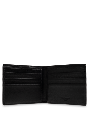 Leather wallet with a logo-shaped appliqué od Dolce & Gabbana