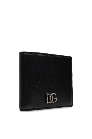 Dolce & Gabbana Cartera de cuero con aplicación en forma de logo