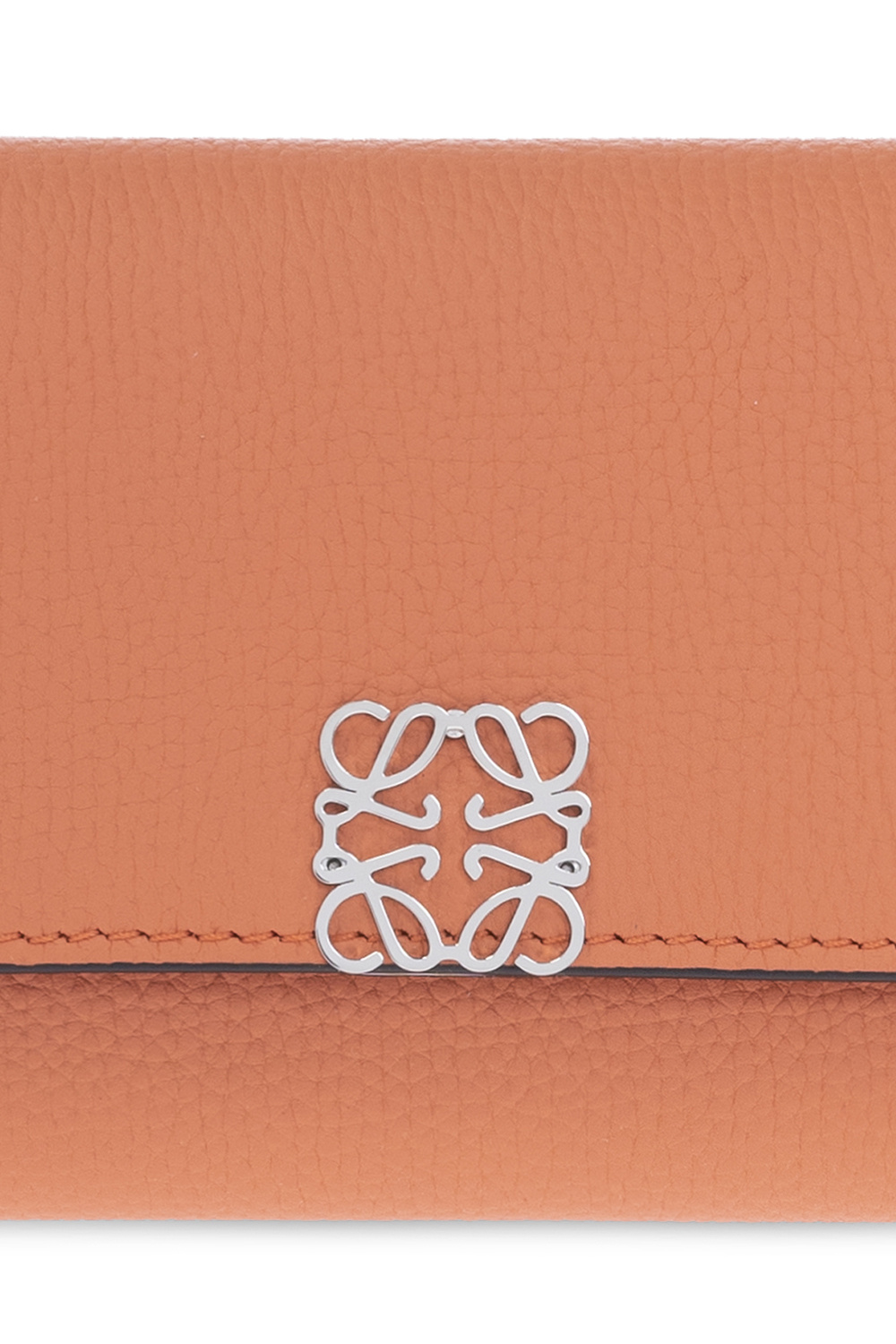 Loewe keyring with leather strap loewe accessories orange tan