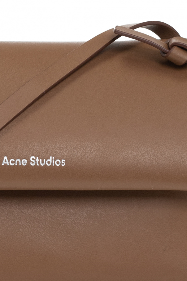 Acne Studios quilted logo-plaque shoulder bag Blue