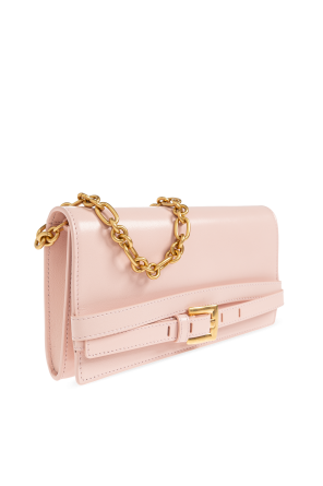 Balmain Cartera de cuero con cadena