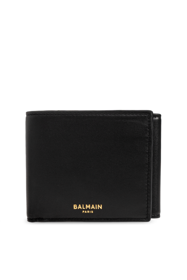 Balmain Skórzany portfel z logo
