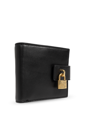 Balmain Cartera de cuero con logotipo