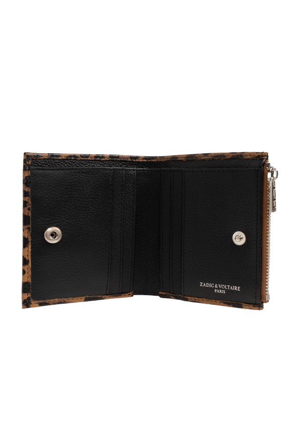 Zadig & Voltaire Cartera de cuero con aplicación de logo