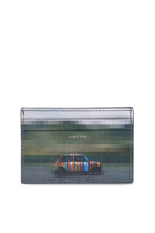 Paul Smith Estuche de cuero para tarjetas con estampado